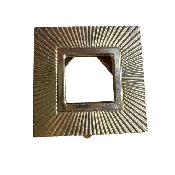 Vintage Square Gold ToneTexture Dress Clip Scarf Vintage 1.5” - Picture 2 of 6